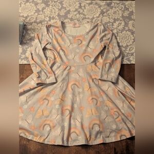 Pete & Lucy Charming Butterfly and Rainbow Kids Dress/ 3T